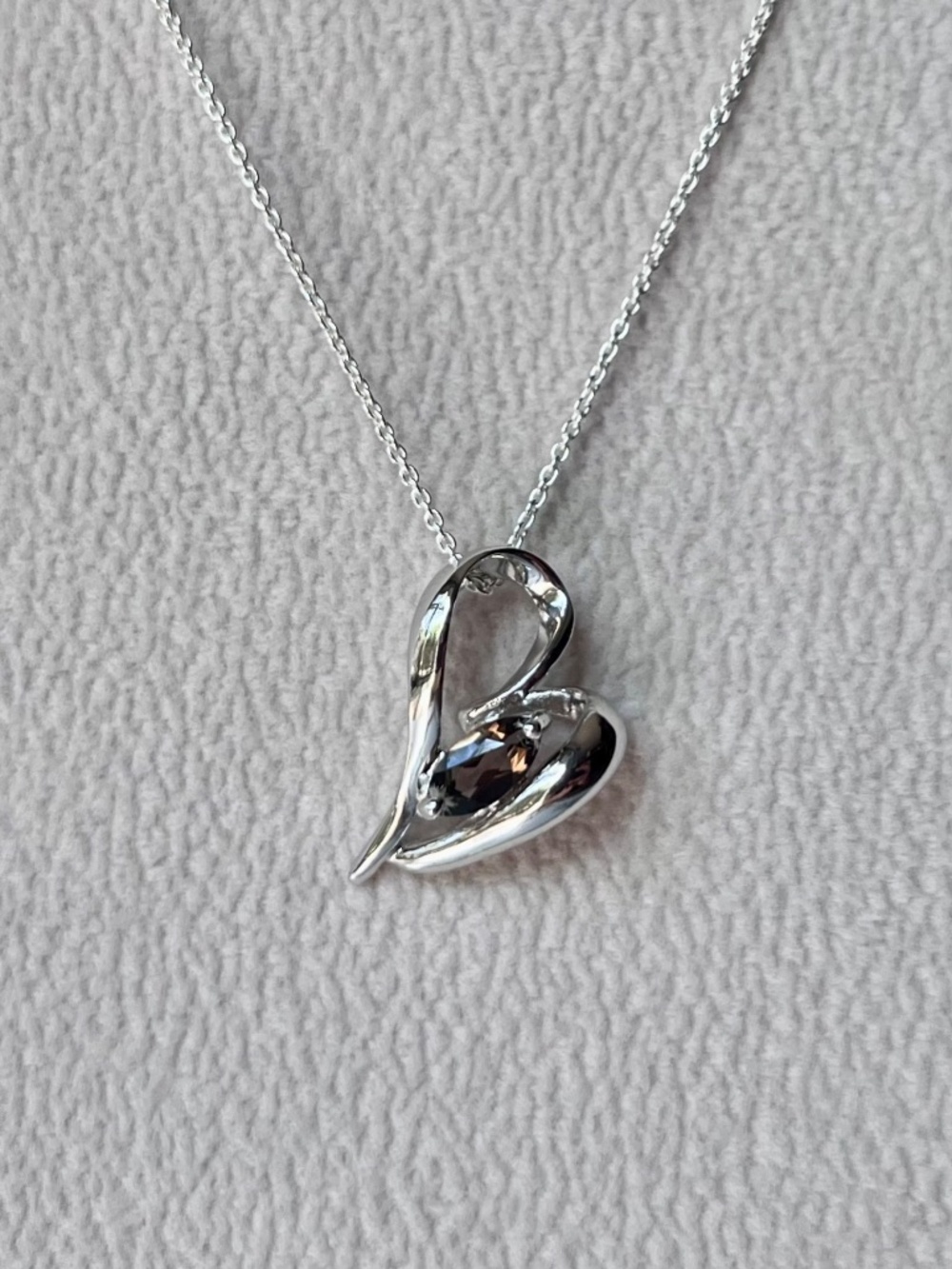 N020 | Genuine Smoky Quartz Heart Necklace
